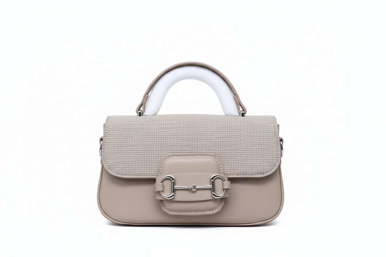 Beige handbag with matching strap
