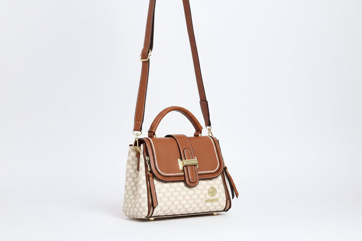 beige handbag