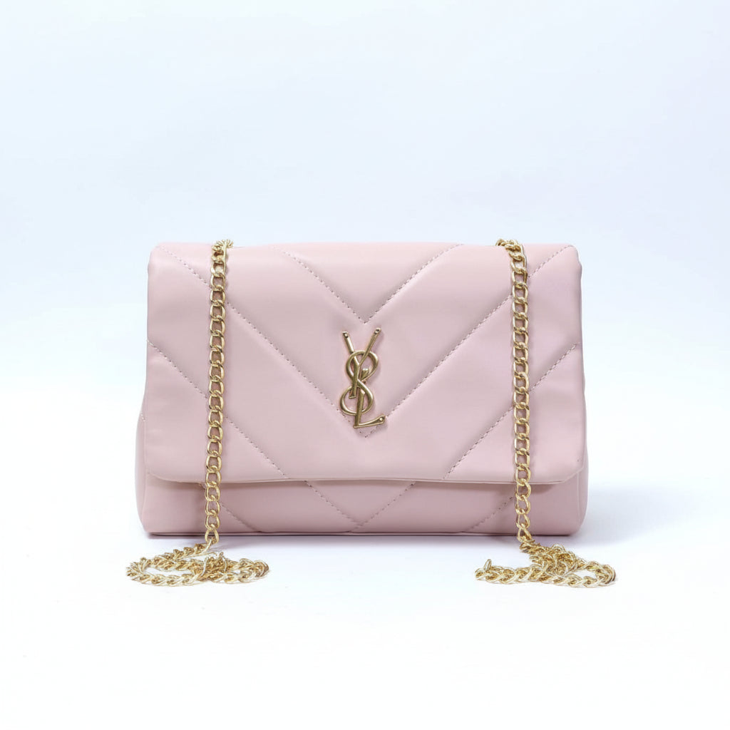 Azure Quilted Charm Crossbody Bag