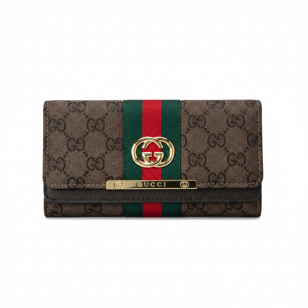 Luxury GG Stripe Flap Wallet