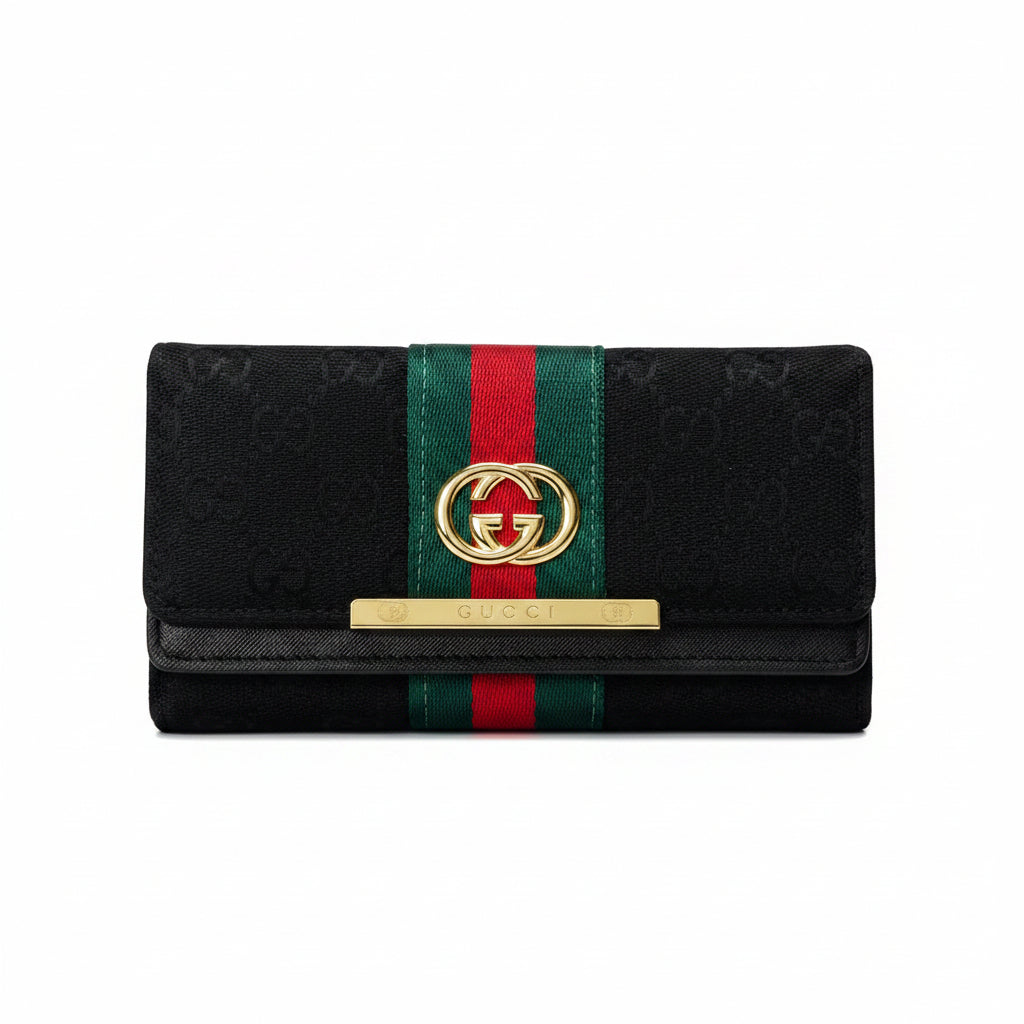 Luxury GG Stripe Flap Wallet
