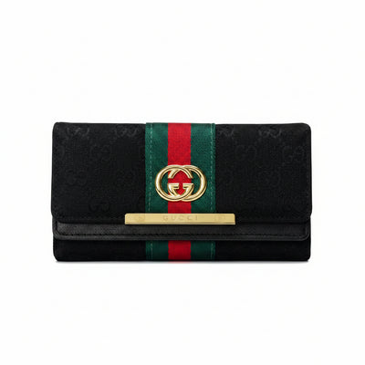 Luxury GG Stripe Flap Wallet